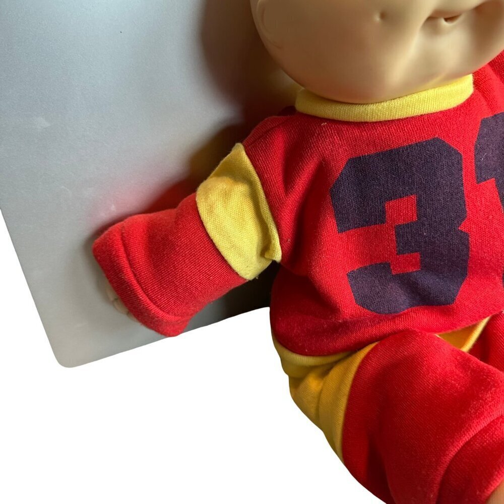 Cabbage Patch Doll Xavier Roberts Signed Bald Boy Football Outfit Collectible - Picture 4 of 10